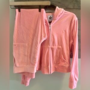 Juicy Couture Pink Velour Tracksuit.  Size L.